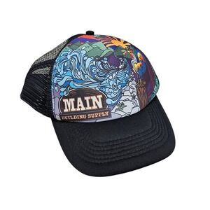 Main Building Supply Trucker Hat‎ Graphic Print Adjustable Snapback